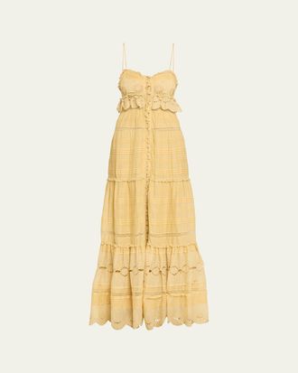 Isabel Marant Paule Sleeveless Tiered Maxi Dress