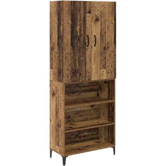 vidaXL Highboard Old Wood 69.5 x 34 x 180 cm Engineered Wood vidaXL