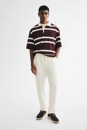 H&M Regular-fit Interlock Crease-front Joggers in Cream at Nordstrom, Size Xx-Large