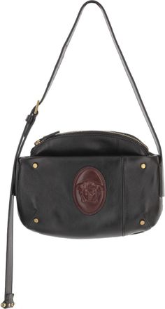 Versace Leather Shoulder Bag With Medusa Logo