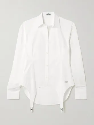 Jean Paul Gaultier Camicia In Cotone Stretch Con Decorazioni - Bianco