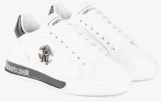 Roberto Cavalli Monogram Mirror Snake Sneakers, Brand Size 35 ( US Size 5 )