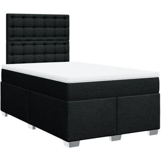 vidaXL Cama Box Spring Con Colch&oacute;n Tela Negro 120x200 Cm Vidaxl