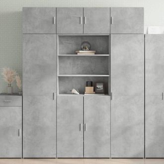 vidaXL Storage Cabinet Concrete Grey 80x42.5x225 cm Engineered Wood Vidaxl