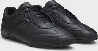 Boss Orange by Hugo Boss Mens Jaylen Trainers in Black Leather - Size UK 12