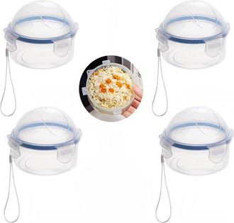 OEM Juego De 4 Recipientes Reutilizables Para Almacenar Alimentos, Aptos Para Tomates, Ajos, Cebollas, Recipientes Transparentes, 9,5 X 10 Cm