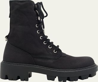 Prada Canvas Ankle Combat Boots