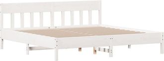vidaXL Cama Sin Colch&oacute;n Madera Maciza De Pino Blanca 180x200 Cm Vidaxl
