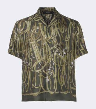 Gucci Printed silk twill bowling shirt