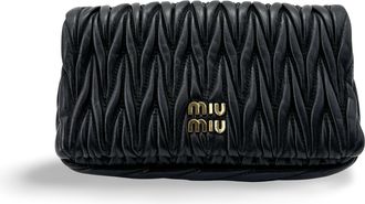 Miu Miu Matelass&eacute; Napa Leather Pouch Black