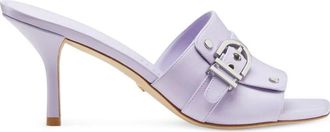 Stuart Weitzman Metallic Gesp Hak Muiltje Sandaal - Dames - Muiltjes - Paars - 38 EU - Leer - Schoenen