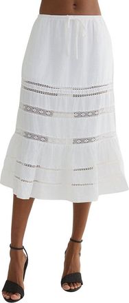 Bella Dahl Lace Trim Tiered Linen Skirt