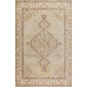Jonathan Y Designs Khilana Floral Medallion Chambray Area Rug in Ivory at Nordstrom, Size 5Ft 0In X 8Ft 0In