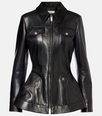 Alexander McQueen Peplum leather jacket