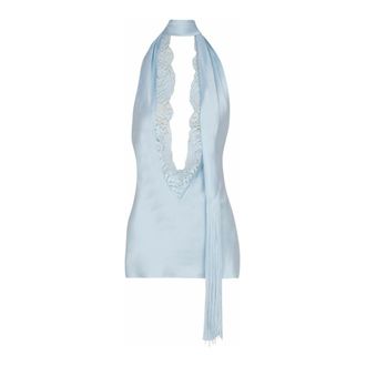 Balmain Mujer, Camisetas, Azul, Talla: S