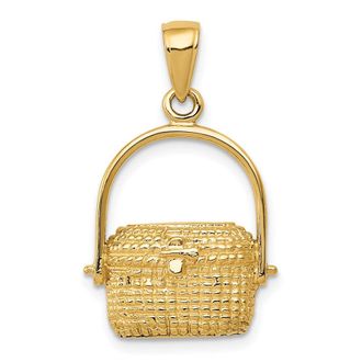 Diamond2Deal 14k Yellow Gold Large Nantucket Basket Pendant