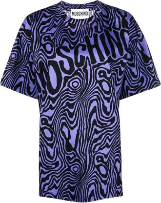 Moschino T-Shirts - Dames - T-shirts - Blauw - XS - Katoen - Tops
