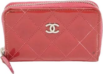 Chanel Pre-owned Wallets, female, Pink, Size: ONE SIZE Pre-owned Quilted Caviar Coin Purse
