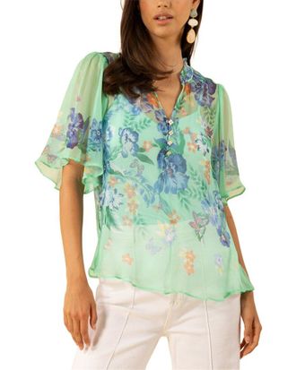 Hale Bob Noemi Short Sleeve Silk Top