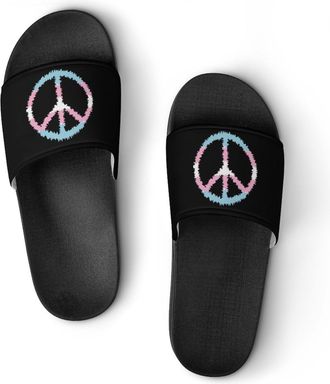 Generic Transsexual Flag Logo Shower Shoes Slipper for Women Men Beach Slippers Quick Drying Non Slip Open-Toe Sandals
