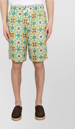 Drôle de Monsieur faience knee length all-over print shorts