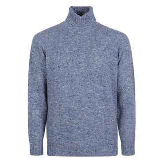Drumohr Turtlenecks, male, Blue, XL, Wool and Cashmere Turtleneck Pullover