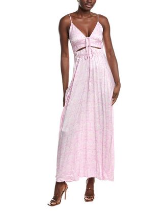 Maje Cutout Waist Maxi Dress