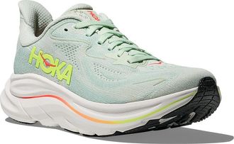 Hoka One One Clifton 10 Womens Shoes Sea Glass/Neon Flame : 10.5 B - Medium