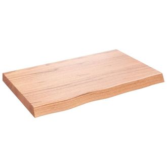 Berkfield Home Wall Shelf Light Brown 80x50x(2-6) cm Treated Solid Wood Oak