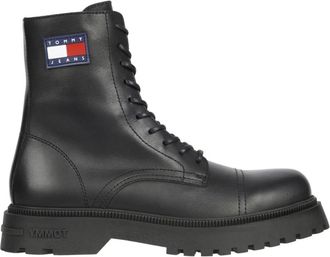 Tommy Jeans Zwarte Veterschoenen voor Heren - Heren - Veterlaarzen - Zwart - 41 EU - Schoenen