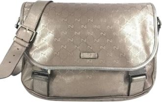Gucci Pre-owned Leren Crossbody Tas - unisex - Vintage Schoudertas - Grijs - ONE Size - Leer - Vintage