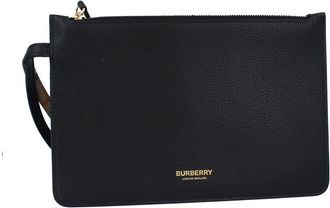 Burberry Womens Double Faced Pouch - Black - One Size