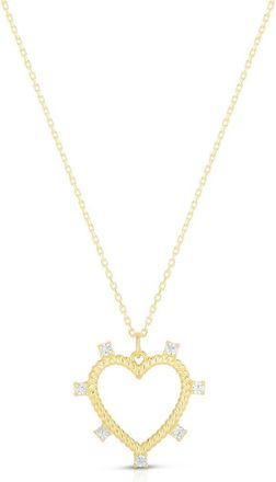 Sphera Milano Cubic Zirconia Open Heart Pendant Necklace in Gold at Nordstrom Rack