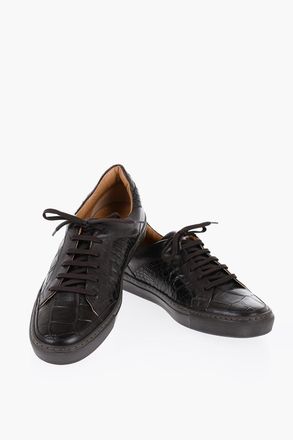 Corneliani Sneakers Basse in Pelle di Coccodrillo Corneliani