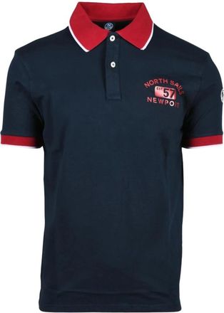 North Sails Polo T-shirt van katoen-elastaanmix - Heren - Polos - Blauw - M - Katoen - Tops