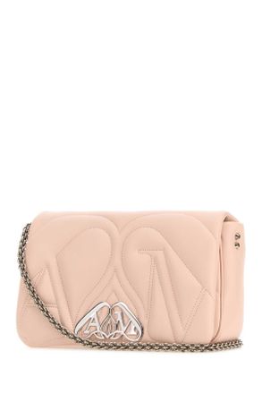 Alexander McQueen Womens Pink Leather Small Seal Shoulder Bag Clay Borse A Tracolla