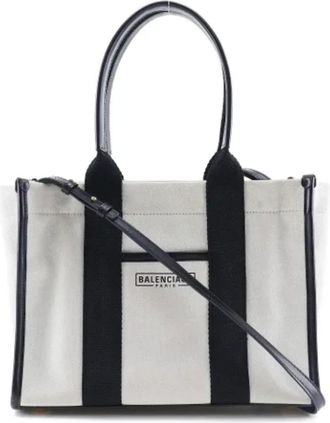 Balenciaga Pre-owned Tote Bags, female, White, Size: ONE SIZE Pre-owned Canvas shoulder-bags