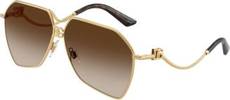 Dolce & Gabbana Pilot Zonnebril - Dames - Zonnebrillen - Geel - 62 MM - Accessoires