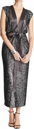 Halston Heritage Ranae Sequin Dress In Ash