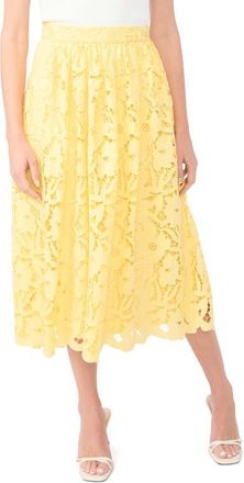 Ted Baker Diana Floral Lace Cotton Skirt in Creamed Corn at Nordstrom, Size 10