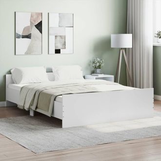 Berkfield Home Bed Frame with Headboard & Footboard White 135x190 cm Double