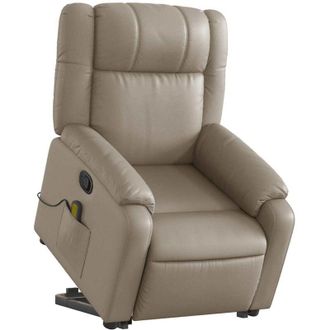 vidaXL Vidaxl - Sill&oacute;n Reclinable Masaje Pie Cuero Artificial Color Capuchino