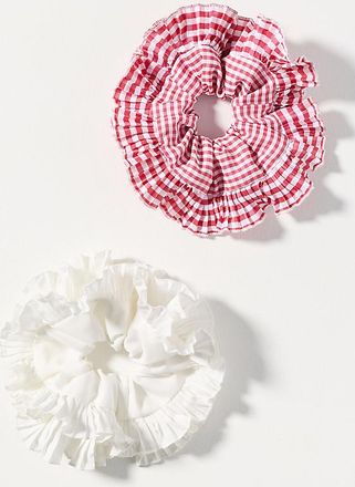 Anthropologie Gingham Hair Scrunchies, Set of 2
