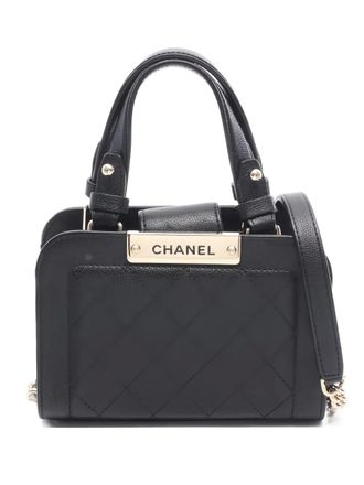 Chanel 2016-2017 Diamond-quilted mini tote bag - women - Calf Leather - One Size - Black