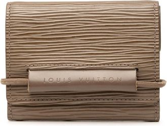 Louis Vuitton Brown Leather Wallet (Tri-Fold) (Pre-Owned)