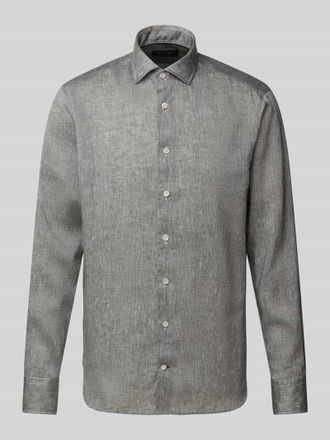 Olymp Slim Fit Leinenhemd mit Kentkragen Modell Sykia in Gruen, Gr&ouml;&szlig;e 39