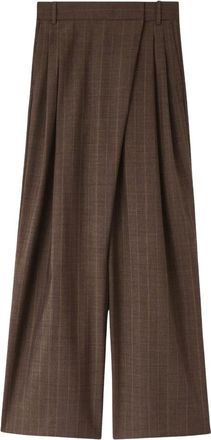 Ganni Dames, Broeken, Bruin, Maat: XS Wol