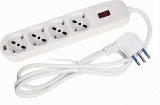 Trade Shop Trade Shop - Multipresa Ciabatta 4 Uscite Universali Spina 10a Cavo 1.5 Metri Bianco 80184n