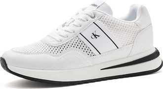 Calvin Klein Palimer Womens Shoes White/Black : 5.5 M, Suede/Textile