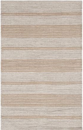 Novatrend Alfombra moderna de algod&oacute;n tejida a mano beige 140x200 cm